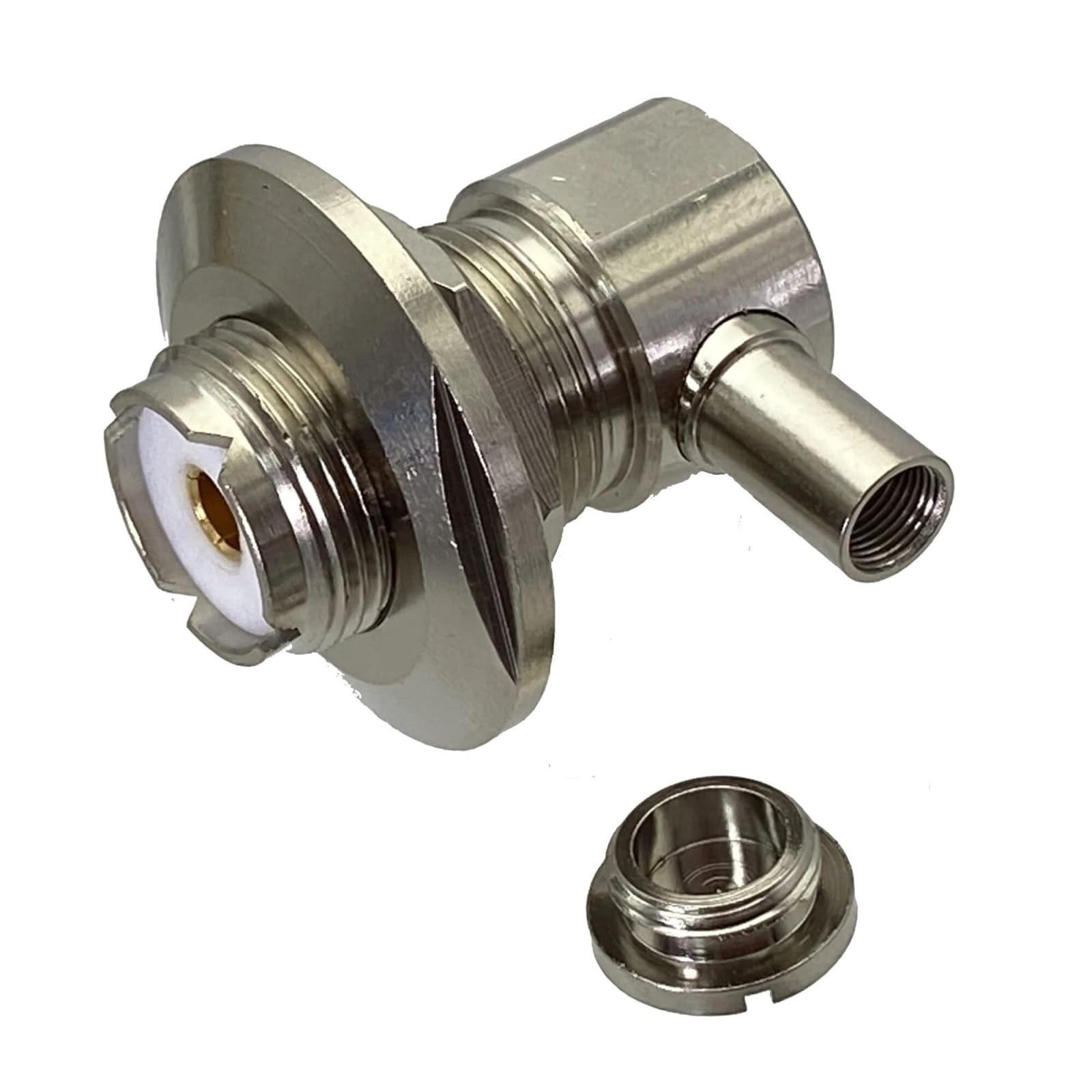 Connettore coassiale, Connettore Ad Angolo Retto Per Paratia Jack Femmina UHF SO239 Da 5 Pezzi | Saldatura, Terminale Del Cavo RG58, Coassiale