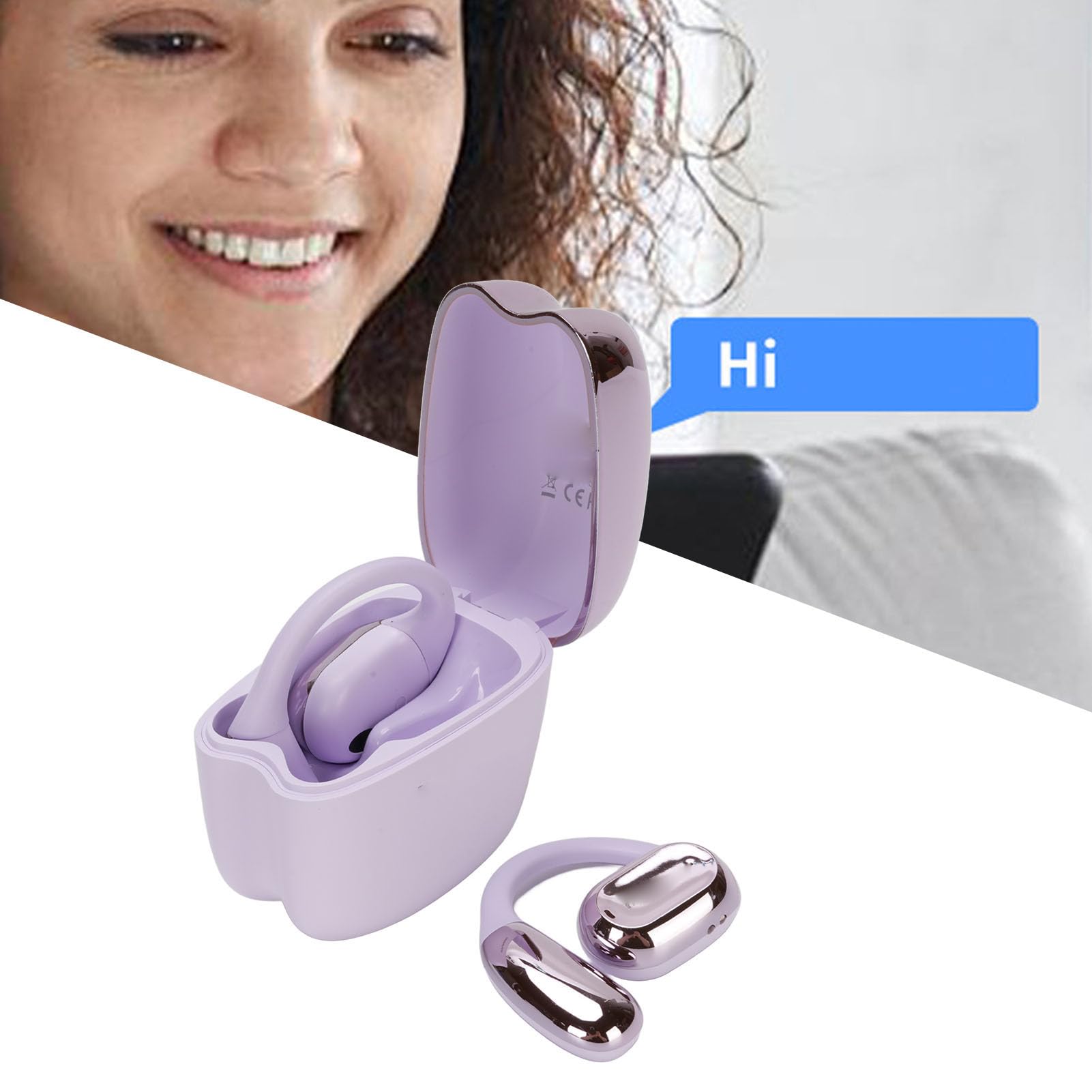 Topiky Auricolari Wireless con Traduzione in Tempo Reale con Intelligenza Artificiale, Bluetooth 5.4, Auricolari Aperti, Traduttore in 140 Lingue, (PURPLE)