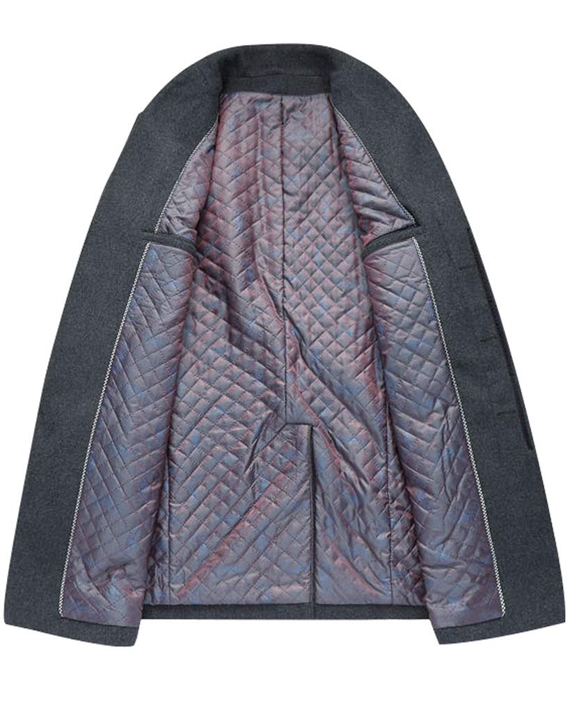 Męski płaszcz wełniany Slim Fit płaszcz biznesowy płaszcze trencz, Styl 1 szary, S