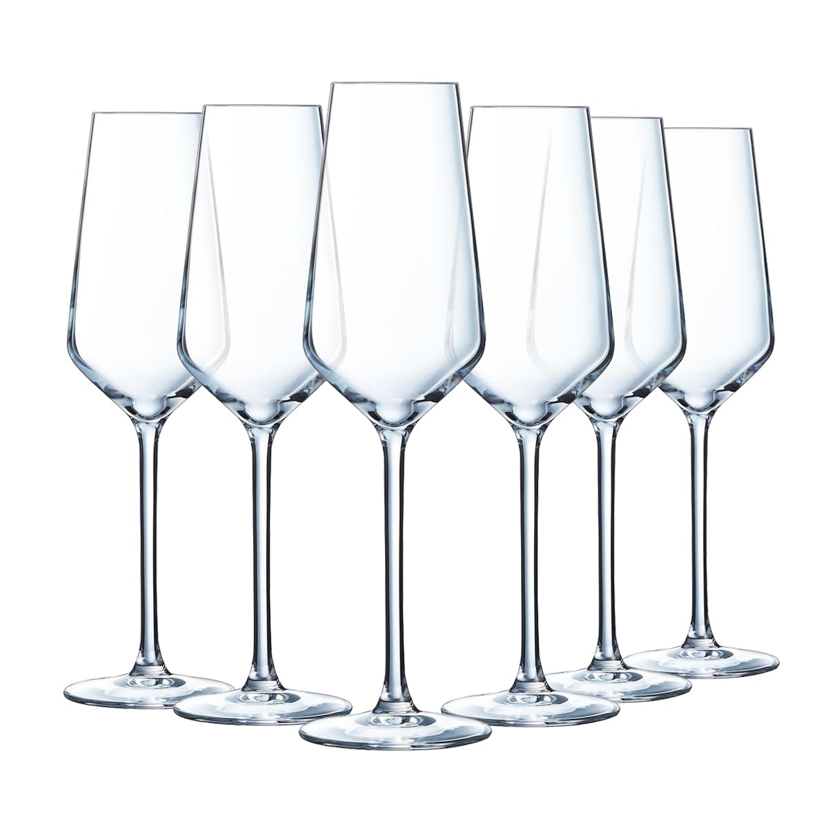 Chef&Sommelier - Distinction Collection - 6 Flutes Champagne 23cl - Made in France - Sturdy Packaging