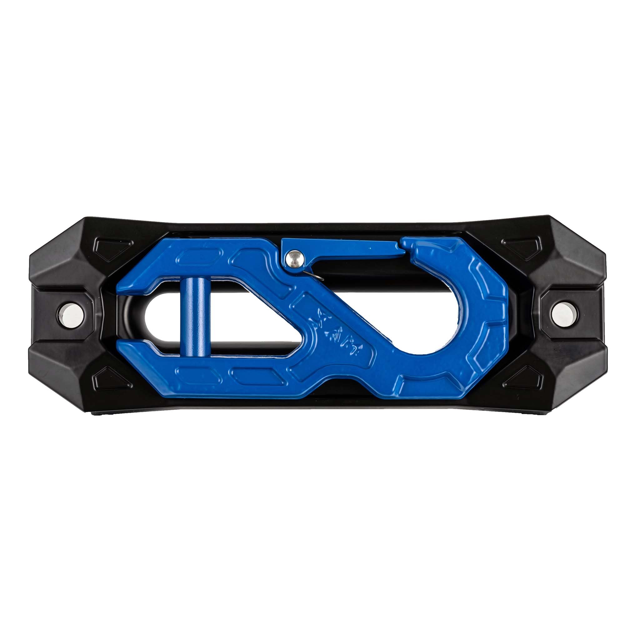 SINOKING Winch Fairlead with Tow Hook, Aluminum Hawse Fairlead with Grade 80 Forged Steel Winch Hook, 45000lb Break Strength Winch Fairlead Hook Set for Off-Road Vehicle Recovery, Black and Blue