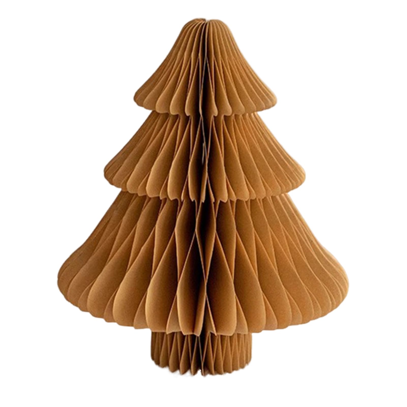 HshDUti Neutral Christmas Tree Honeycomb Centerpiece Minimalist 3D Paper Trees Centerpiece Modern Christmas Decor Rustic Reusable Table Decoration for Home Decor Xmas Gift Brown 30cm