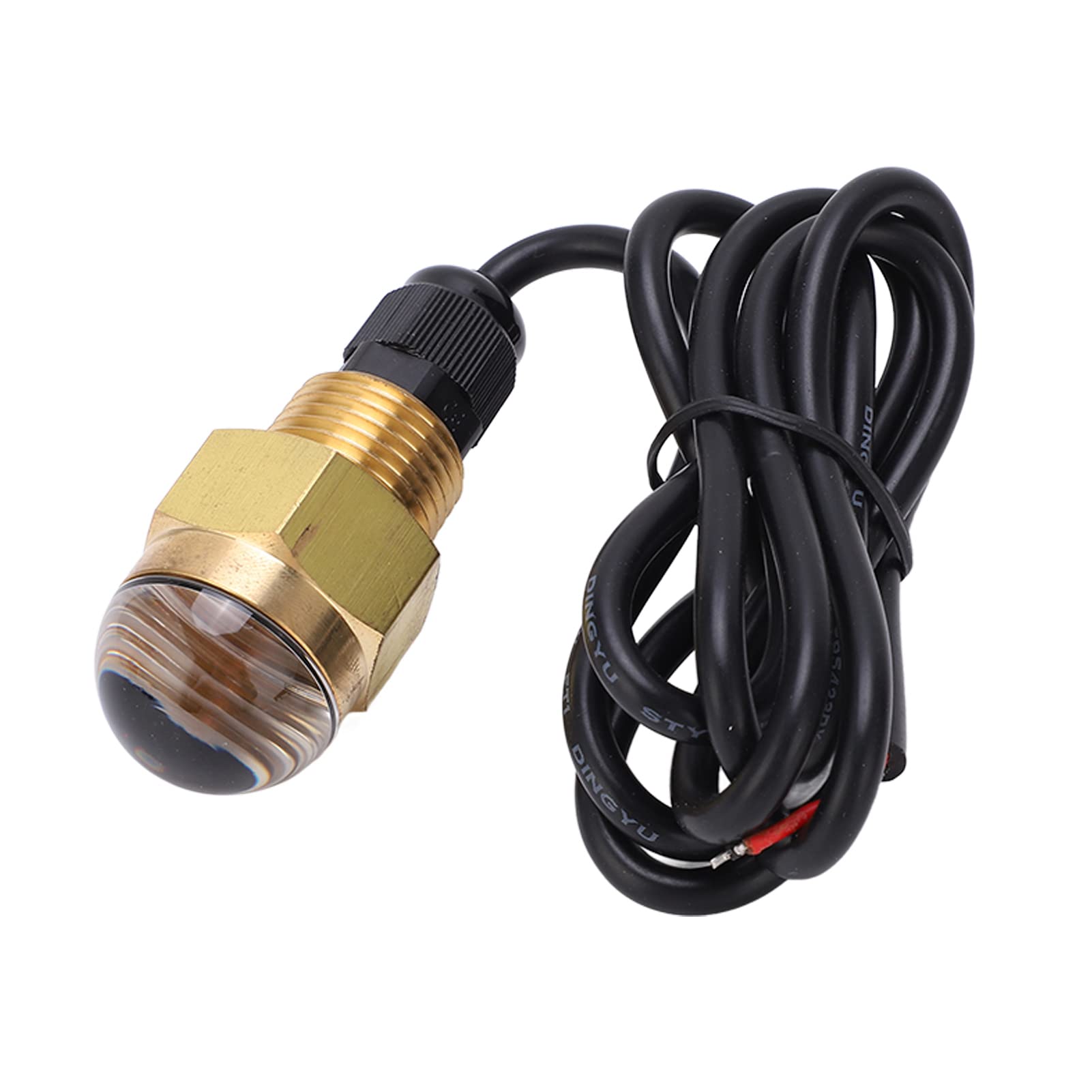 12V 12W Boat LED Underwater Light, Marine Drain Plug Light, 840LM Bright Brass NPT 1/2 Threaded Waterproof LED Light for Yacht Hull Illumination with Mounting Clips and