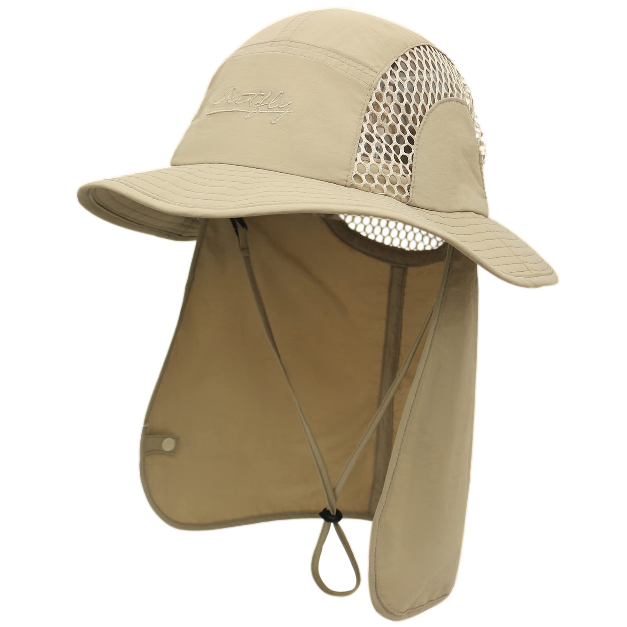 Unisex Cappello da Sole Safari con Protezione per Collo 25cm Extra Lunga e Tesa Larga da 11cm Protezione UV Traspirante Cappello da legionario per all'aperto Pesca Campeggio 56-60