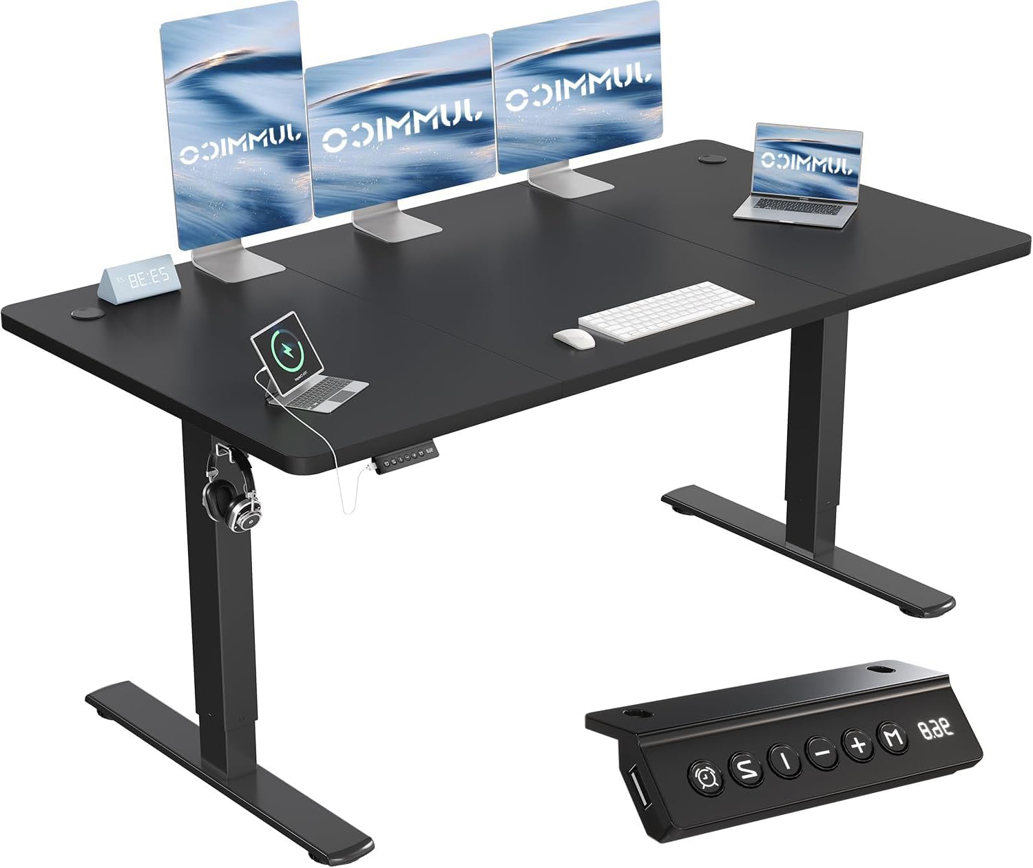 JUMMICO Electric Desk Standing Desk Height Adjustable Desk 170x70cm Black — image 1