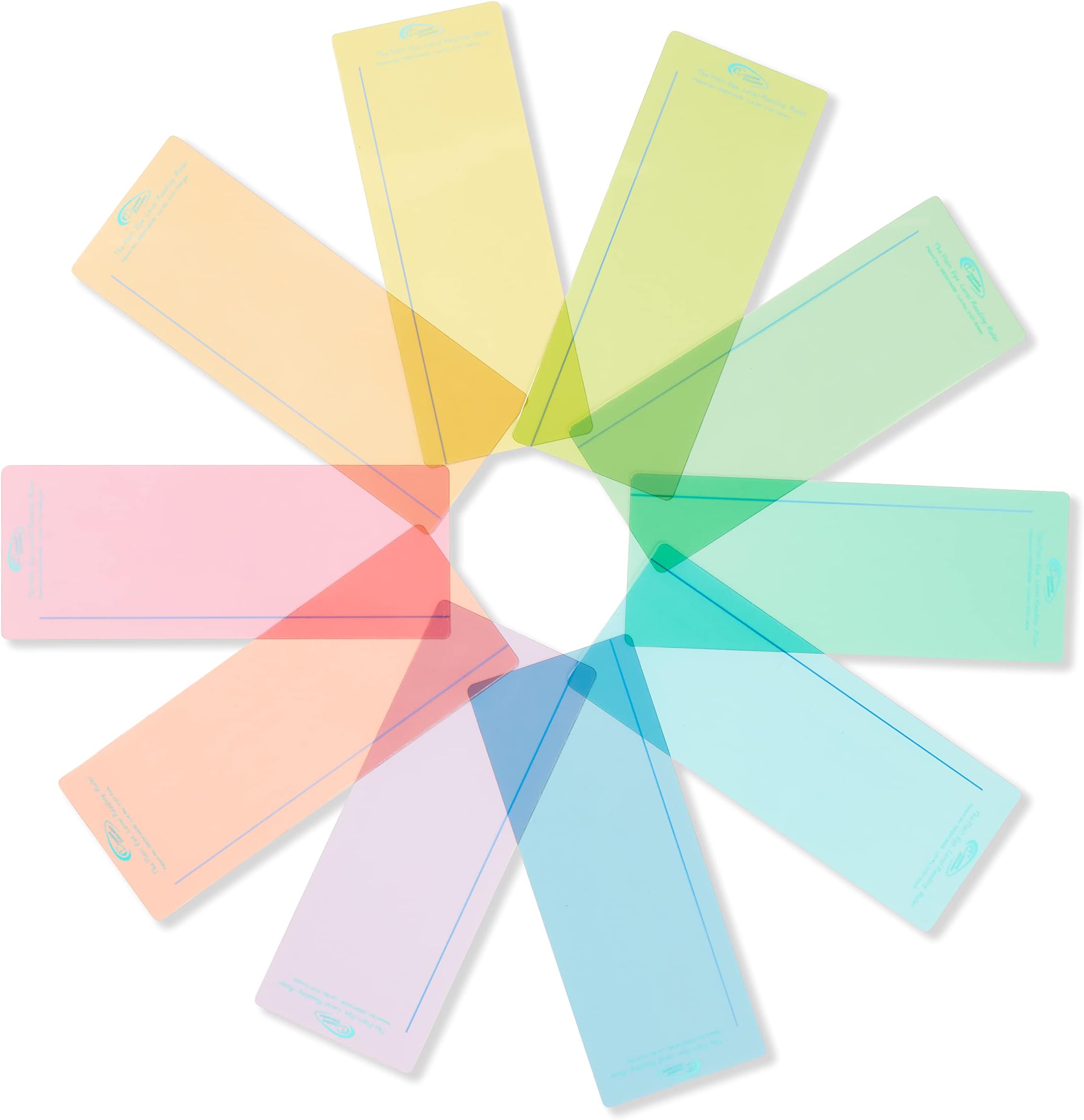 Crossbow Education The Original Plain Window Reading Ruler Overlays - Multi-Colour (Pack of 10) by UK- Dyslexia Aids and Visual Stress Specialists
