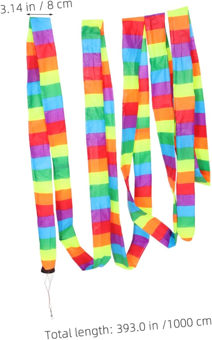 Vaguelly Rainbow Kite Tail Colorful Fabric Tail for Outdoor Flying Easy Installation and Enhanced Stability Decorative Accessory for All Kite Types
