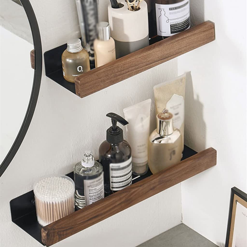 Scaffale da Bagno Squisito Scaffale da Bagno, Scaffale per Shampoo da Bagno con Doccia a Parete, Scaffale Multiuso per Cosmetici, Legno massello (Color : 30cm)