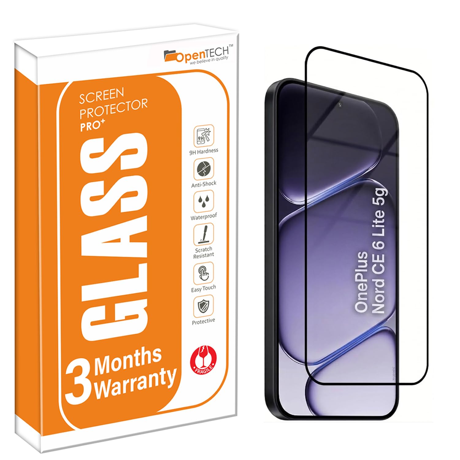 OpenTech® Military-Grade Tempered Glass Screen Protector Compatible for Oneplus Nord CE 6 Lite 5G with Edge to Edge Coverage and Easy Installation kit-image-49