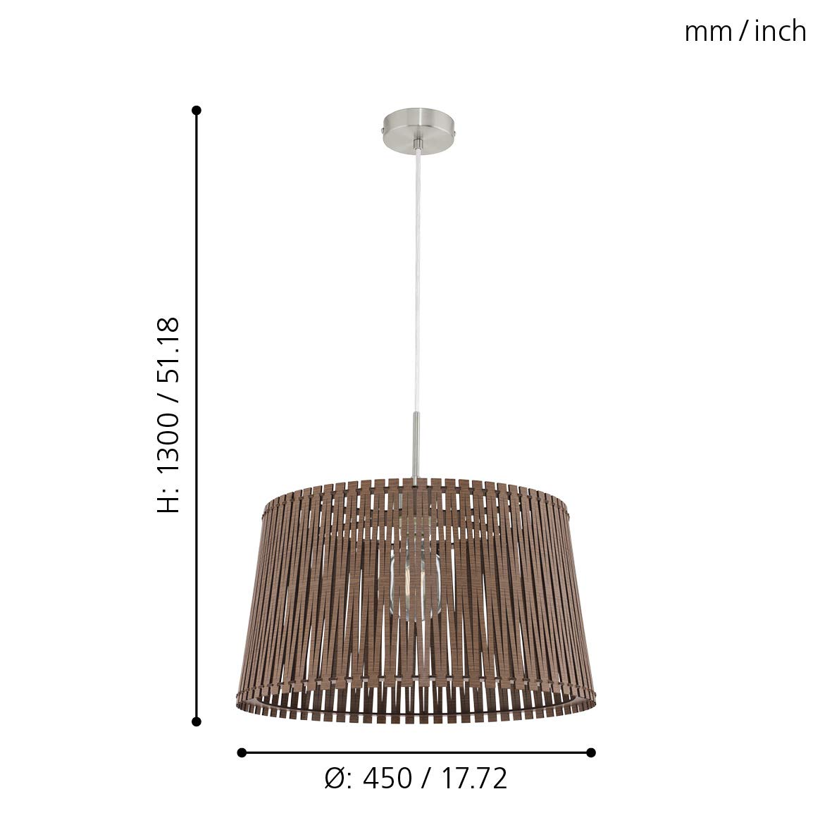 Lampada A Sospensione Eglo SENDERO Multicolore - Design Moderno, Attacco E27, Senza Interruttore, Lampadina Non Inclusa
