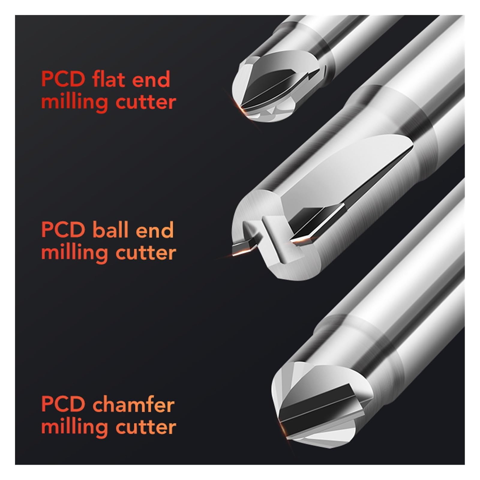 PCD Cortador de fresador de diamantes Herramienta de mecanizado de 90 grados material nuevo CNC Bits de grabado de grabado de carburo enrutador(10mm)