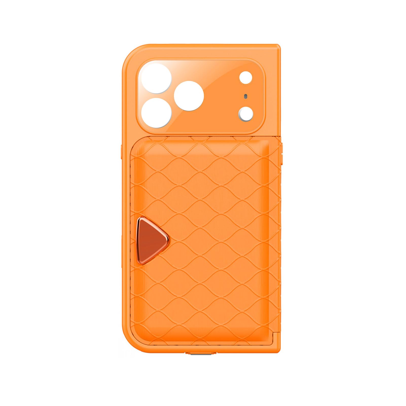 Custodia per Smartphone Impermeabile IP68 con Protezione Completa a 360°, Cover per Telefono Completamente Sigillata con Specchio Porta Carte, Design Antiurto Antigoccia per Uso (ORANGE)