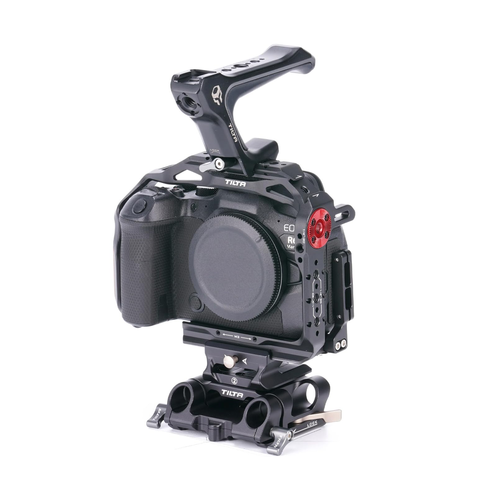 Tilta Basic Kit Compatible with Canon R6 Mark II, with Mount Accessories via NATO Rail, Rosette, Cold Shoe, and 1/4"-20 Threads with Locating Pins | TA-T45-A (Black)