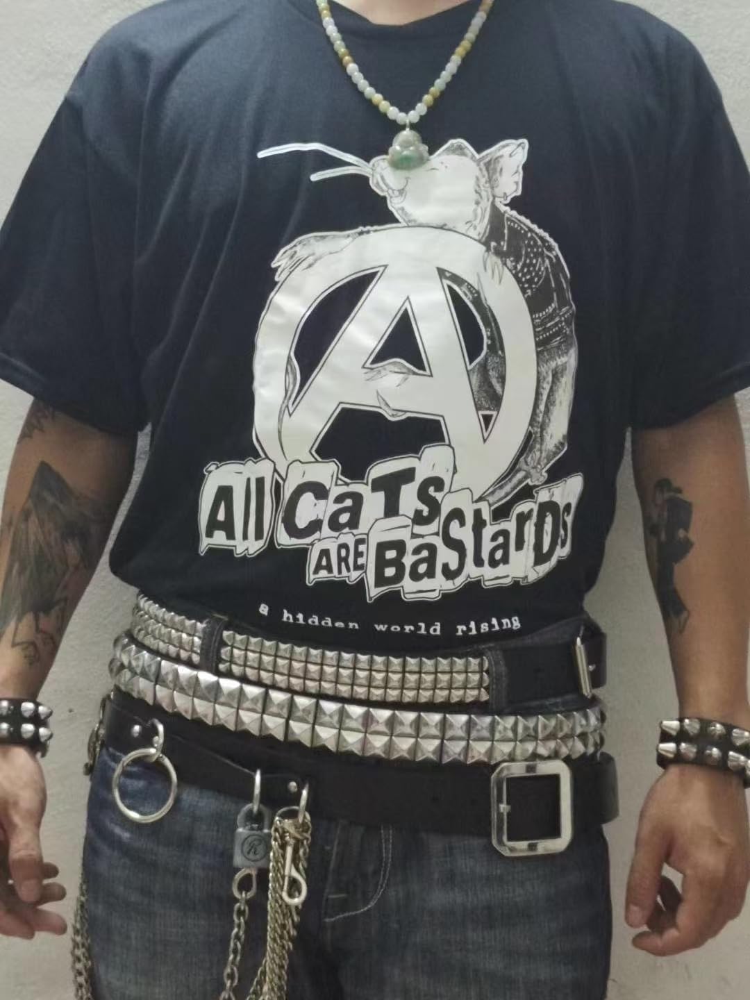 Schwarzer Nietengürtel aus echtem Leder Punk Rock Gürtel für Herren Damen Jeansgürtel Y2k Gothic Nieten Gürtel