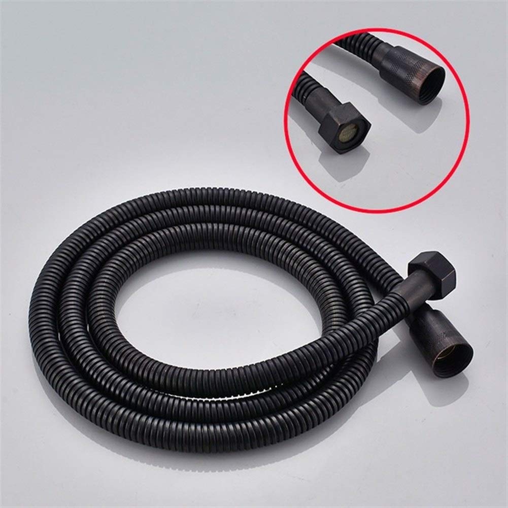 Manguera de ducha de acero inoxidable de 1,5 metros flexo universal negro y dorado para baño