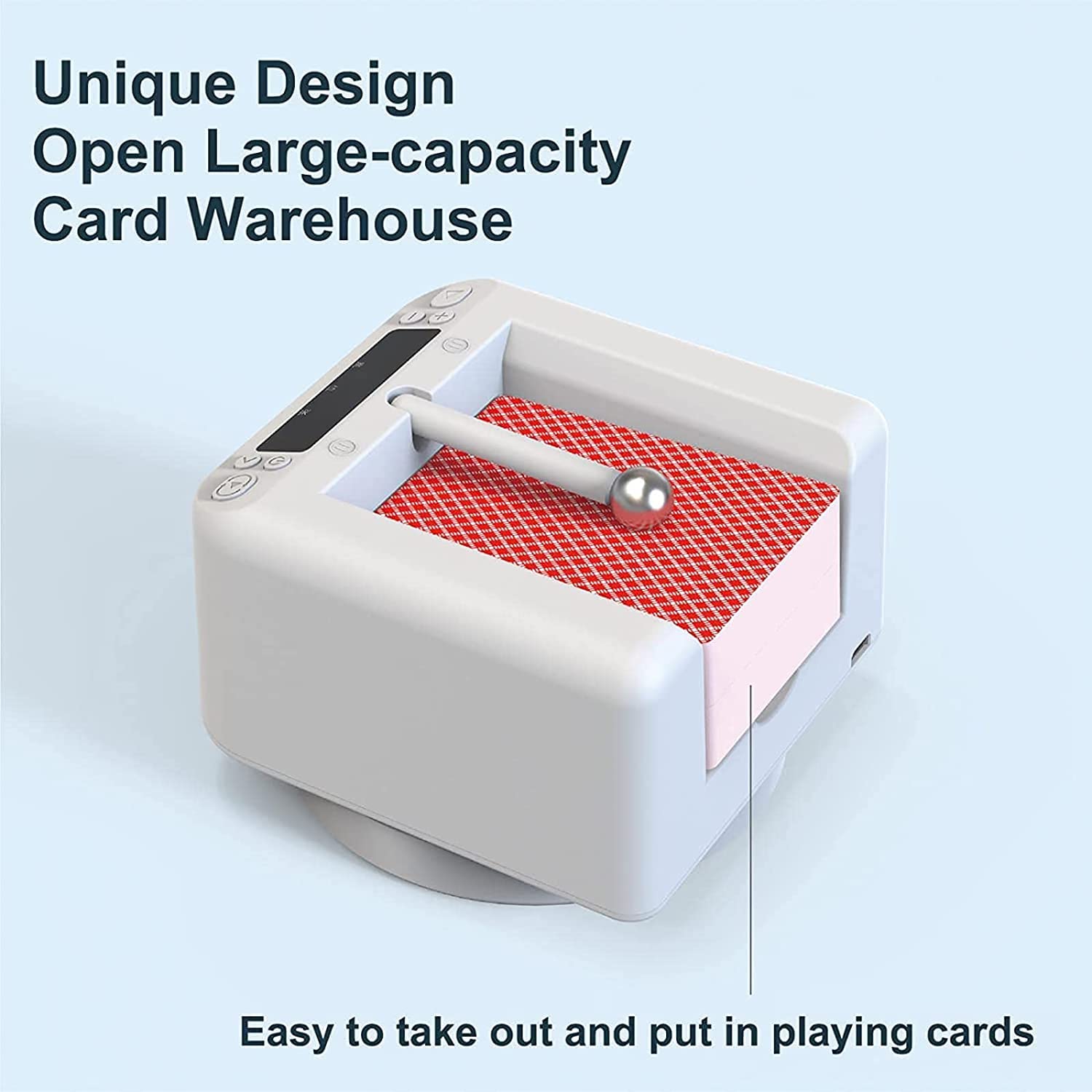 Macchina per mescolare carte, rivenditore elettrico portatile intelligente, rotabile a 360°, per 2-8 mazzi di carte, supporta più giocatori