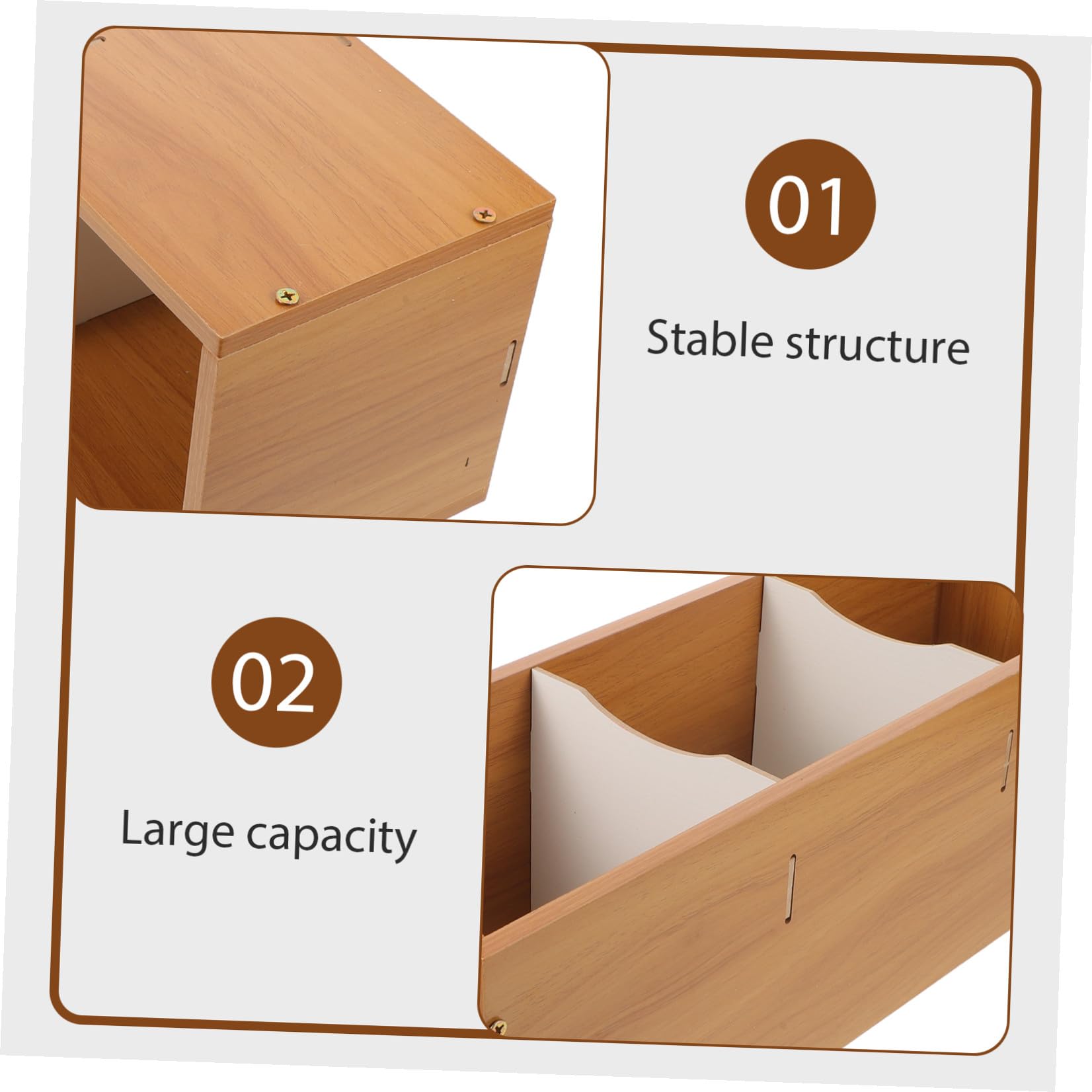 GALPADA Estante Organizador de CD y Dvd de Madera Gran Capacidad y Diseño Ahorrador de Espacio para Escritorio y Hogar