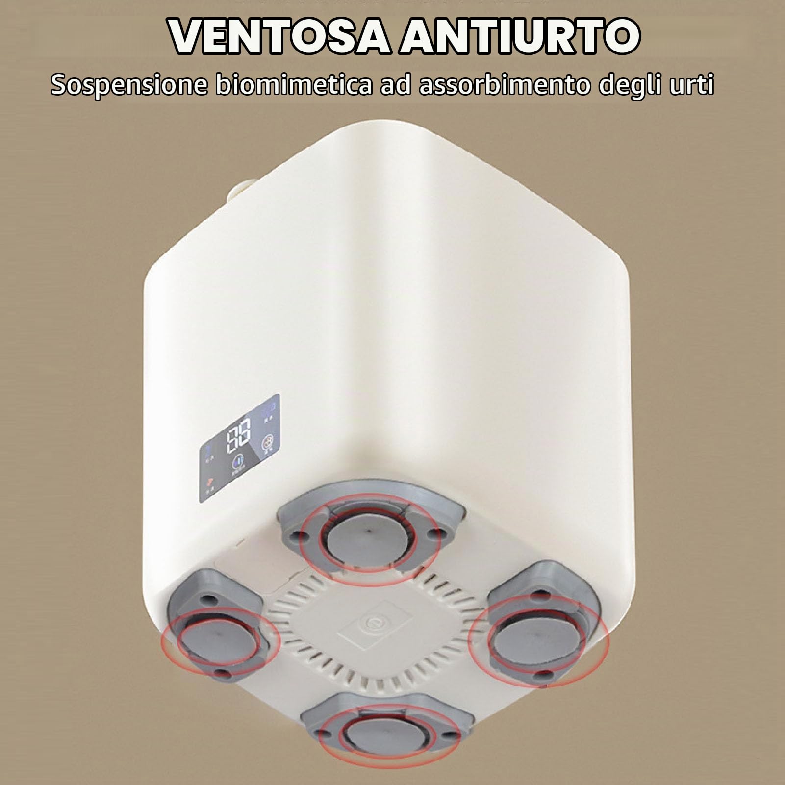 Piccola Lavatrice Completamente Automatica, Grande capacità di 7 Litri, Lavatrice Portatile con Centrifuga, Touch Screen LCD, Funzionamento Automatico (Beige)
