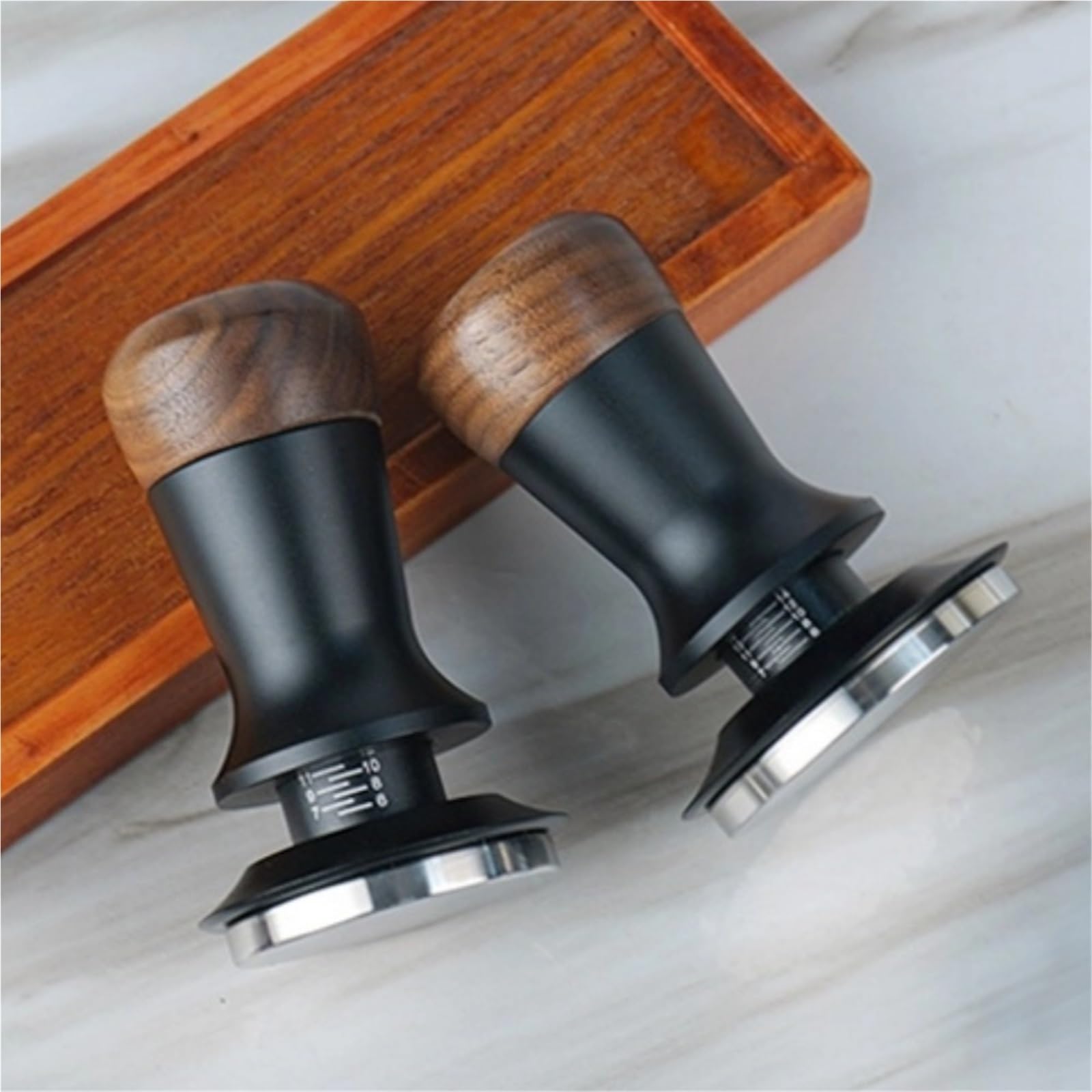 Pressino for Caffè In Legno Di Noce Da 51/53/58 Mm Accessorio for Barista A Pressione Costante for Tutti Gli Usi(Flat 51mm)