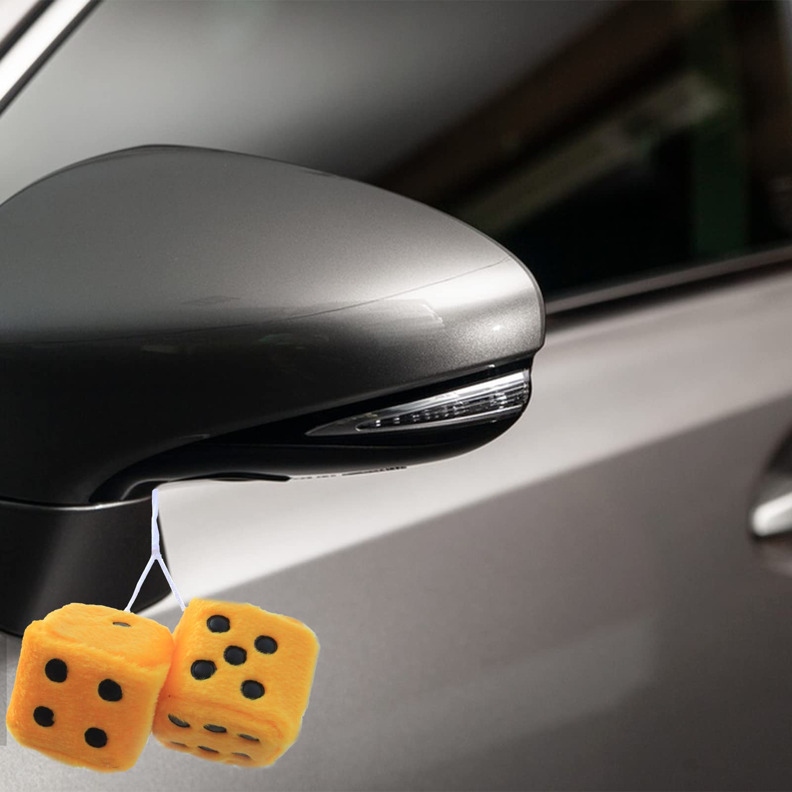 Ygmoner Paire De Dés En Peluche Avec Pois à Suspendre Au Rétroviseur Effet Rétro Pour Décoration Intérieure De Voiture Ou Cadeau Rouge