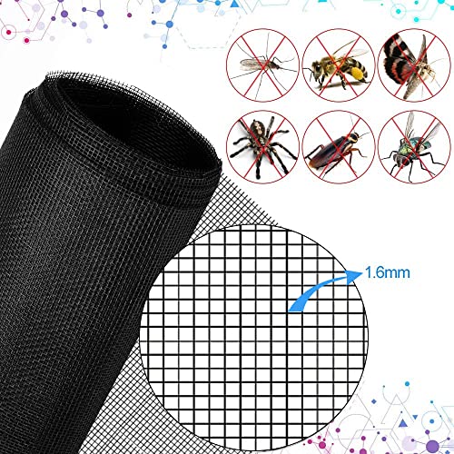 BUZIFU Window Screen Mesh 1.2 x 2.5 m Fiberglass Screen Fly Screen Wire Mesh Insect Mesh Replacement Cuttable Mosquito Net Pet Screen with Cleaning Brush for Windows Doors Patio Cat-Proof - Image 3