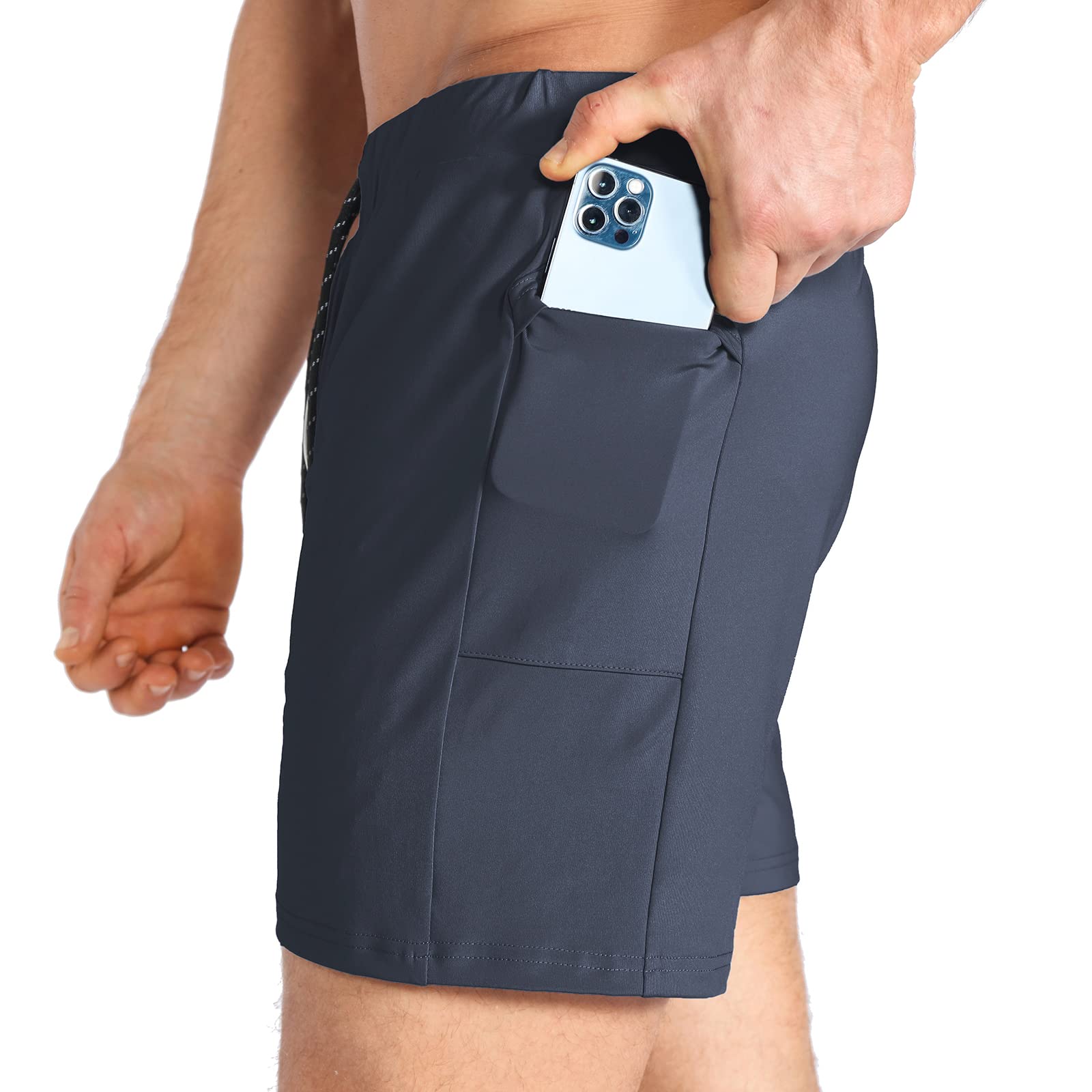 BROKIG Laufhose Herren Kurz Trainingsshorts Running Shorts | Herren Sport Shorts Schnell Trocknend Kurze Hose, Fitness Sporthose Herren Kurz, Gym Workout Shorts