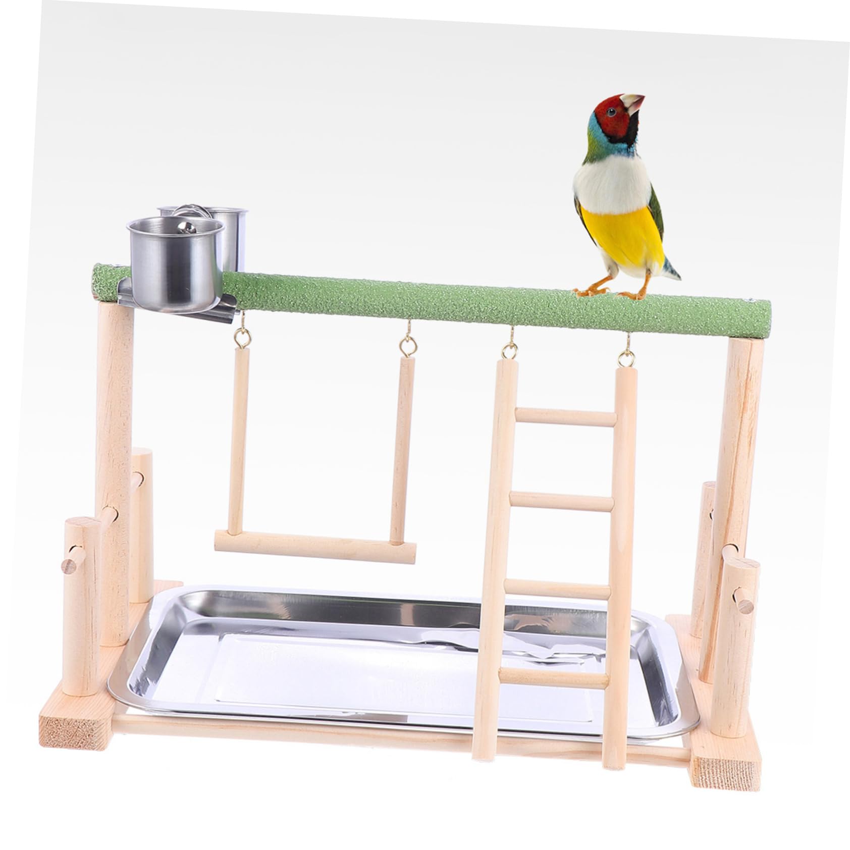 Kisangel Plataforma De Juguetes para Pájaros Soporte Colgante De Madera Juguete para Pájaros Soporte para Suministros para Mascotas