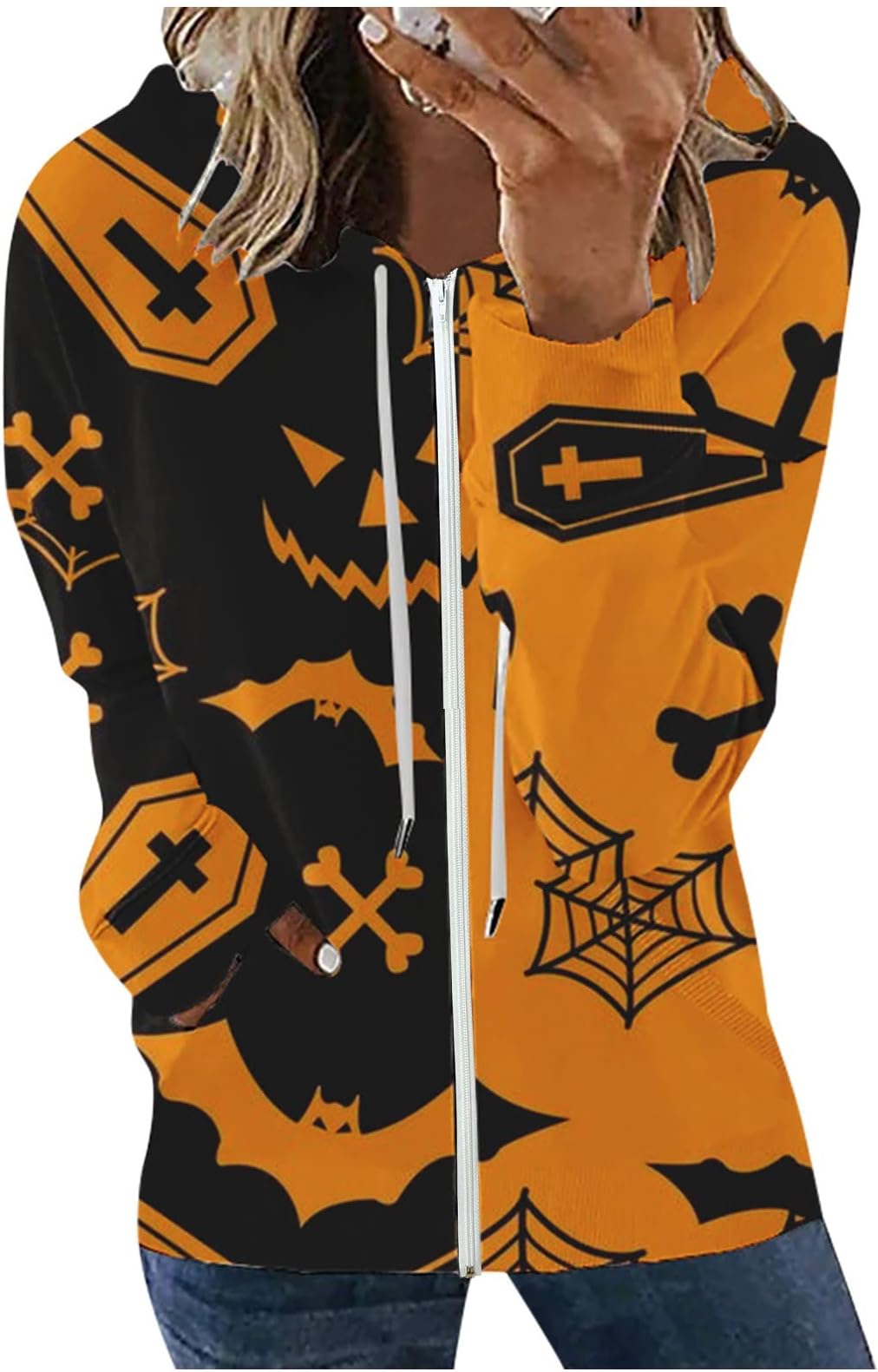 FEZDA Jewelry for Women, Tops Compatible with Teen Girls Blouses Compatible with Women Plus Size Tees Trendy Hoodie 3D Printing Casual Fashion Sweater Street Sweater (Color : Coffee-1, Size : Medium)