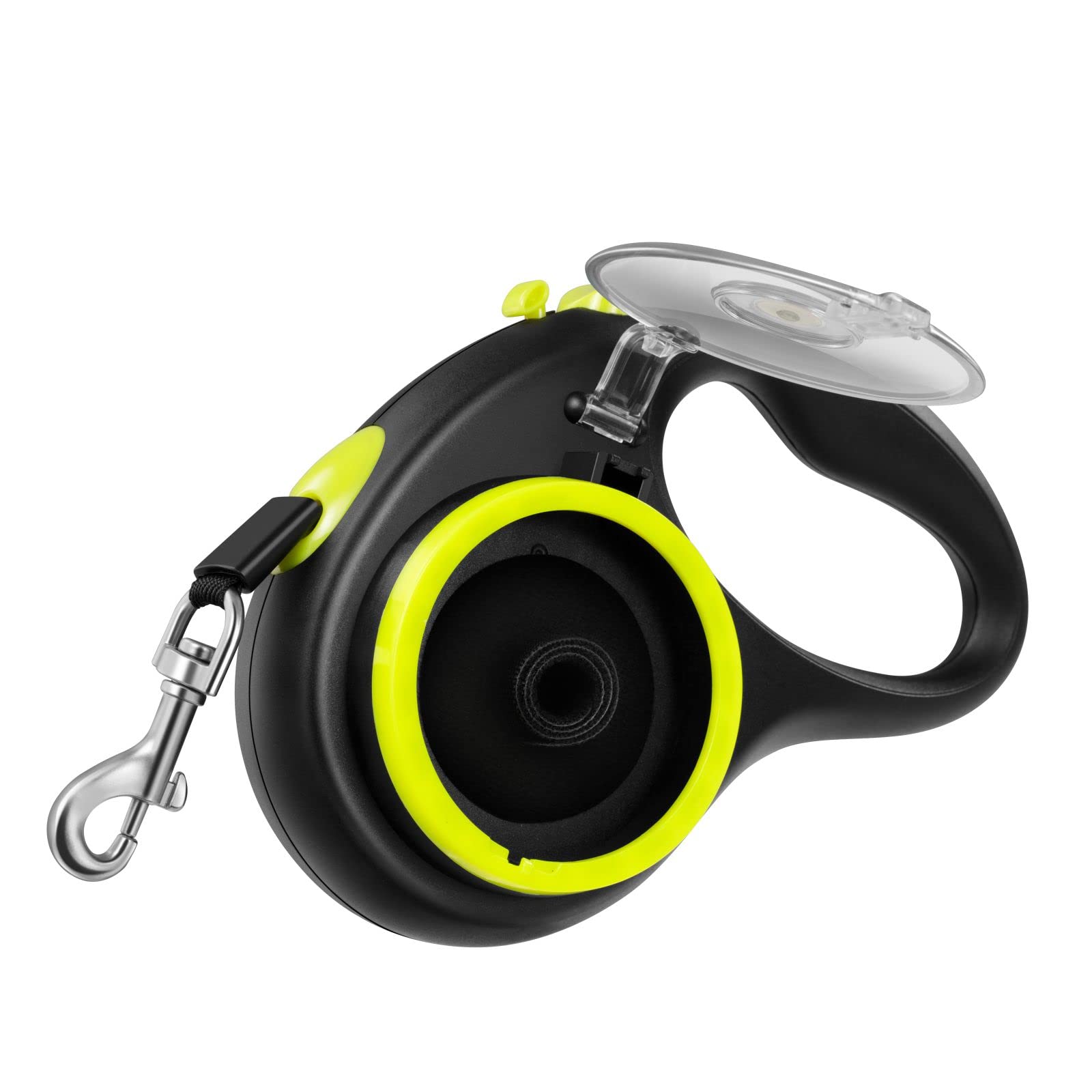 RANMO PETS Retractable Dog Leash for Large Dog up to 77 lbs, with Poop Bag Space, Nylon casing, 16 ft Tape, The Eagle Mouth Bionics Design Rope Outlet and Tangle-Free (Green)