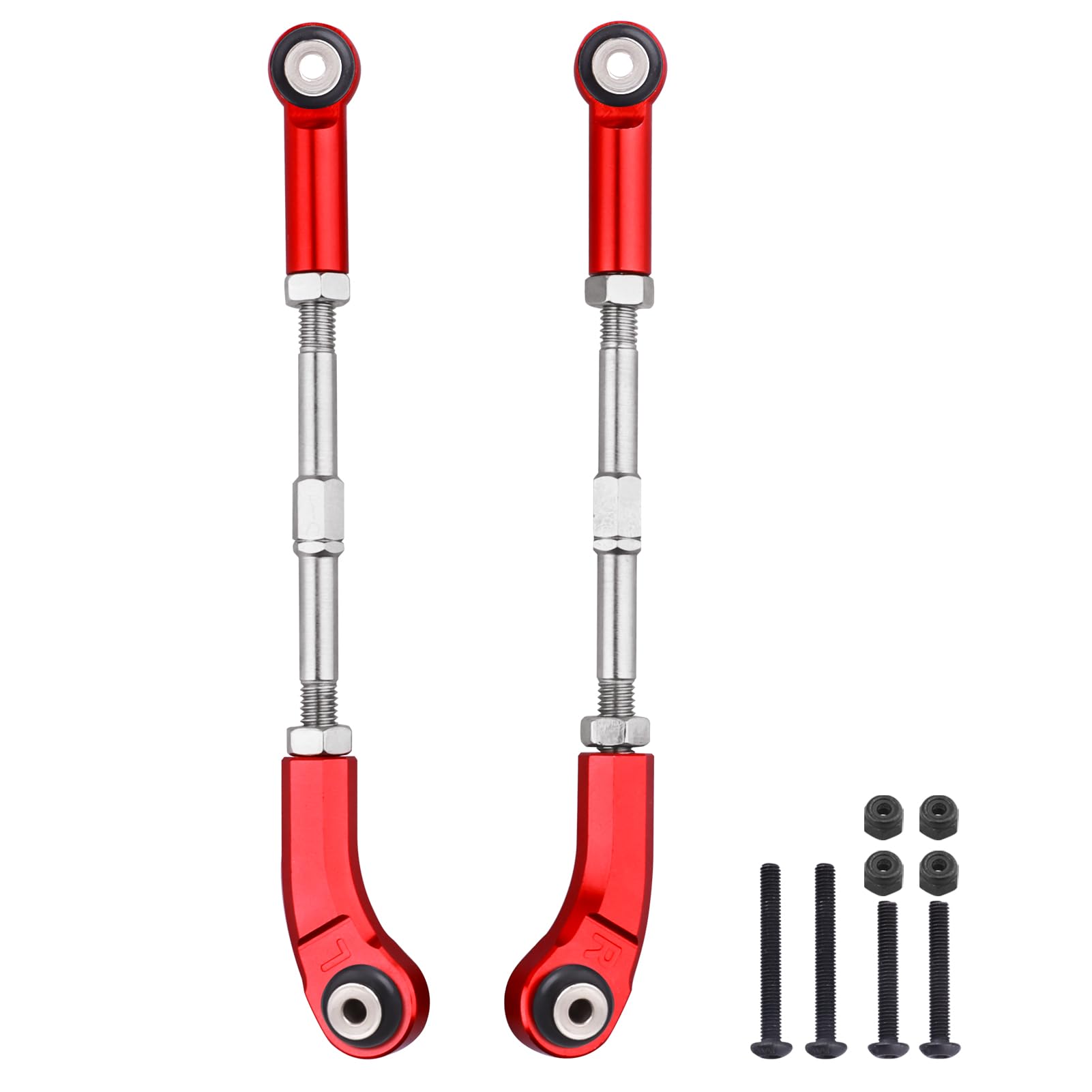Aluminum Steering Camber Link Set Toe Link Steering Linkage Turnbuckles and Camber Links for Arrma 1/8 Kraton/Notorious 6S BLX Upgrades Parts (Red)