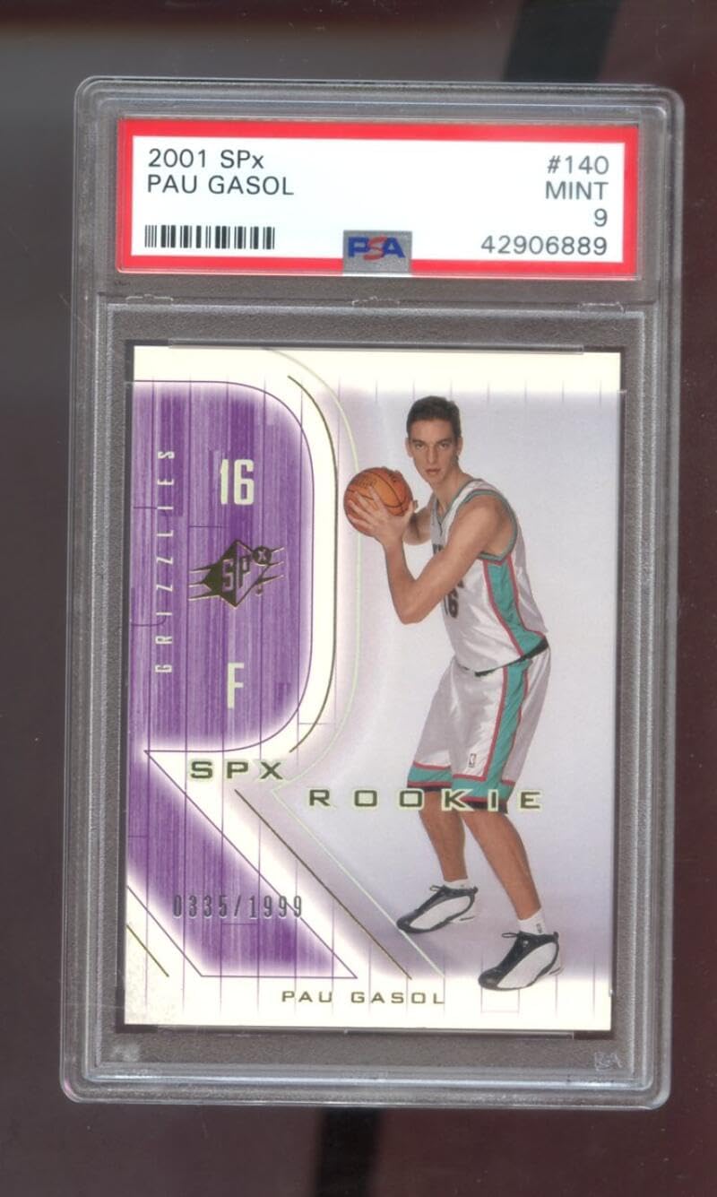 2001-02 SPx #140 Pau Gasol ROOKIE RC PSA 9 Graded Basketball Card NBA 01-02 Memphis Grizzlies 2001-2002 335/1999