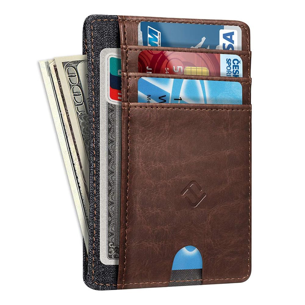 FINTIE Cartera Tarjetero con Bloque RFID Portatarjetas para Tarjetas de Crédito Identificación Cubierta Transparente
