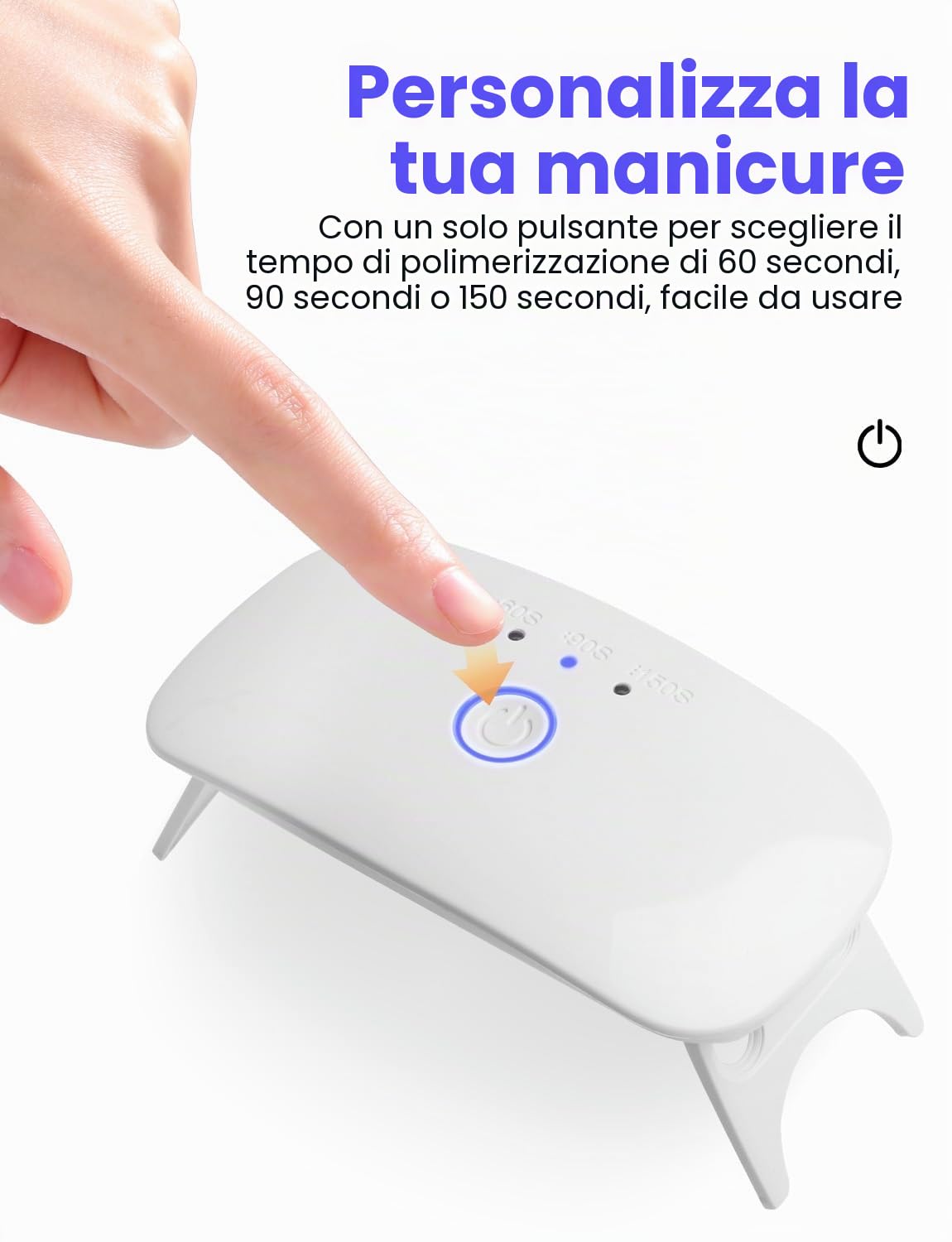 Mini Lampada UV LED per Unghie, Asciuga Smalto per Tutti gli Smalti in Gel con Cavo USB