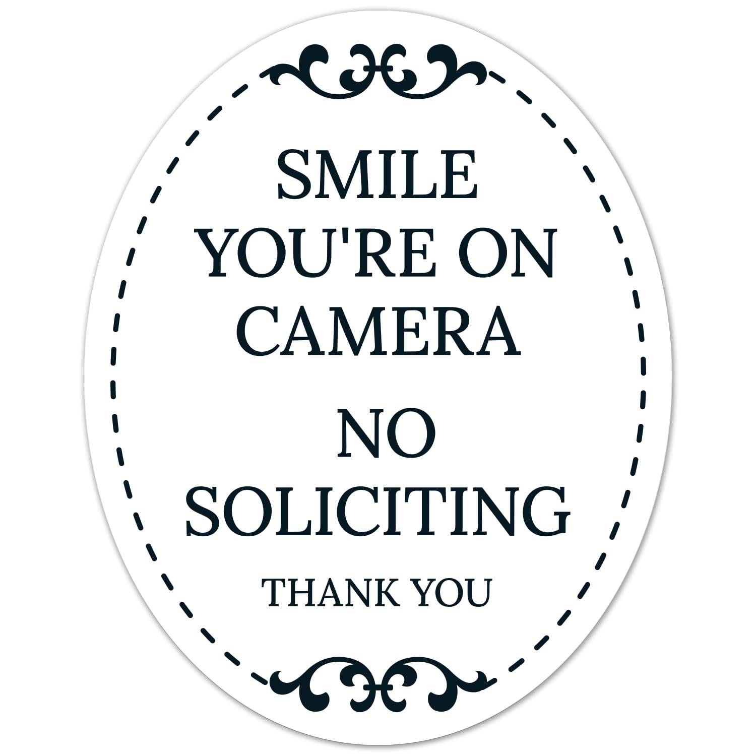 Smile You're On Camera No Soliciting Thank You Sign, (SI-1529) 4x5 Inches, Aluminum Composite Made in USA