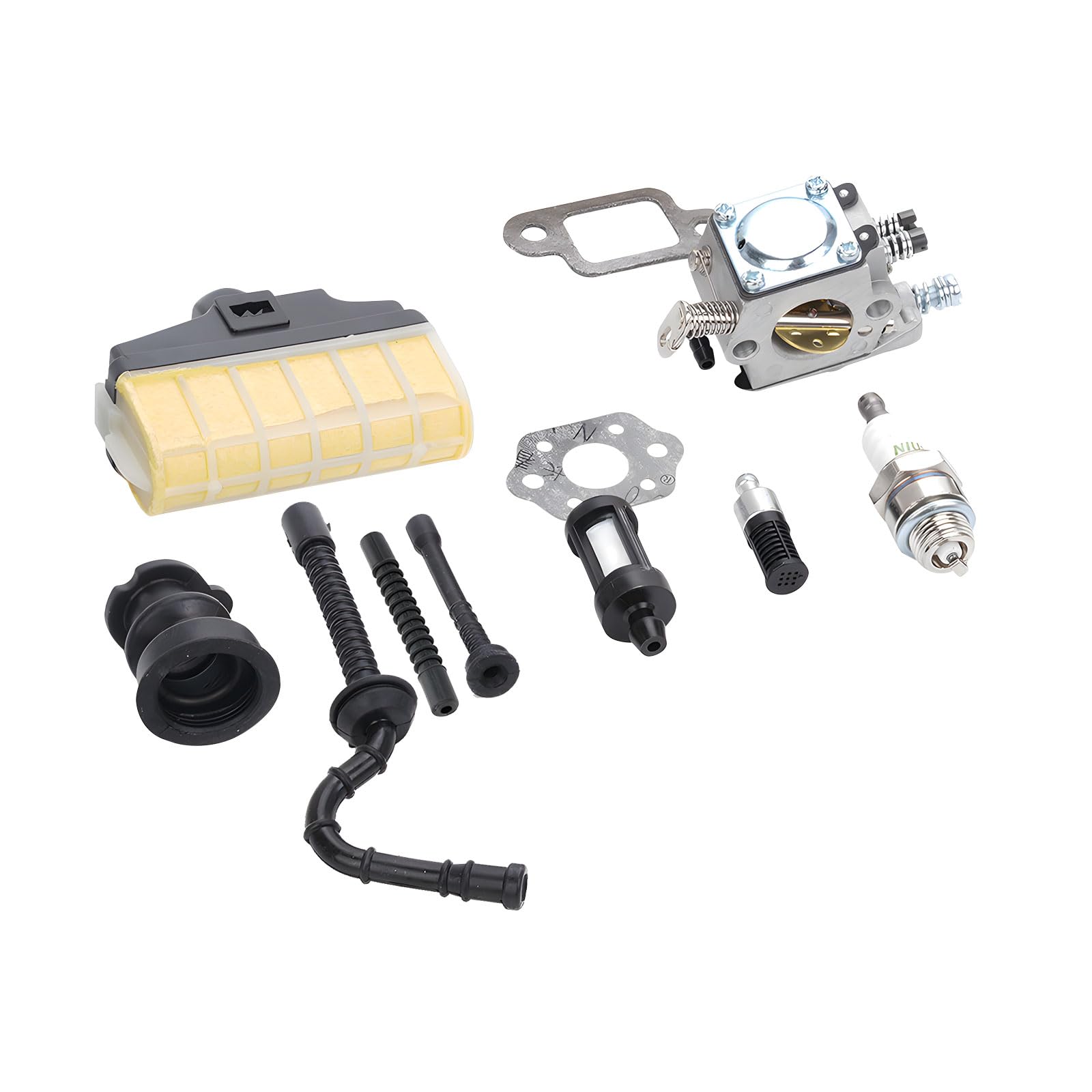Zepfjhe Coal Finish Carburetor Upgrade Set For Ms210 Ms250 Series Chainsaws Includes Sieves And Installation Parts