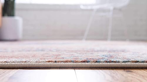 Miniatura 4 de Unique Loom Mystic Collection - Alfombra de área de color sena (5 pies 1 pulgada x 8 pies, rectangular, ladrillo rojoazul)