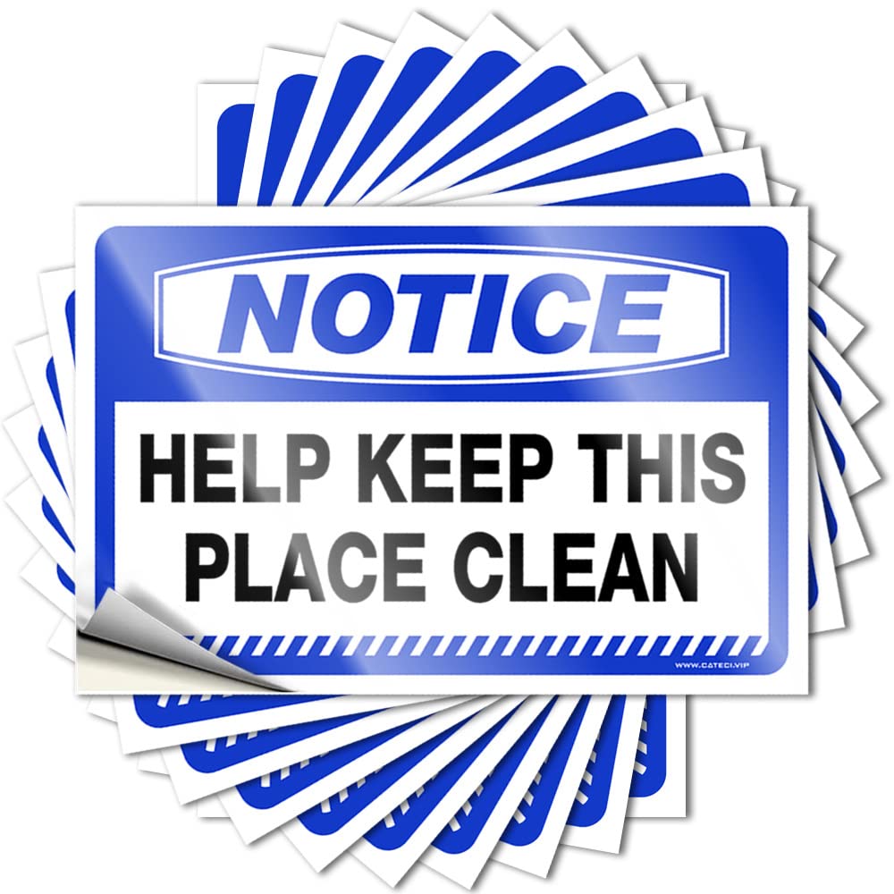 Notice Help Keep This Place Clean Laptop Aesthetic - Unique Tattoos Self Adhesive Sticker(12X18CM)