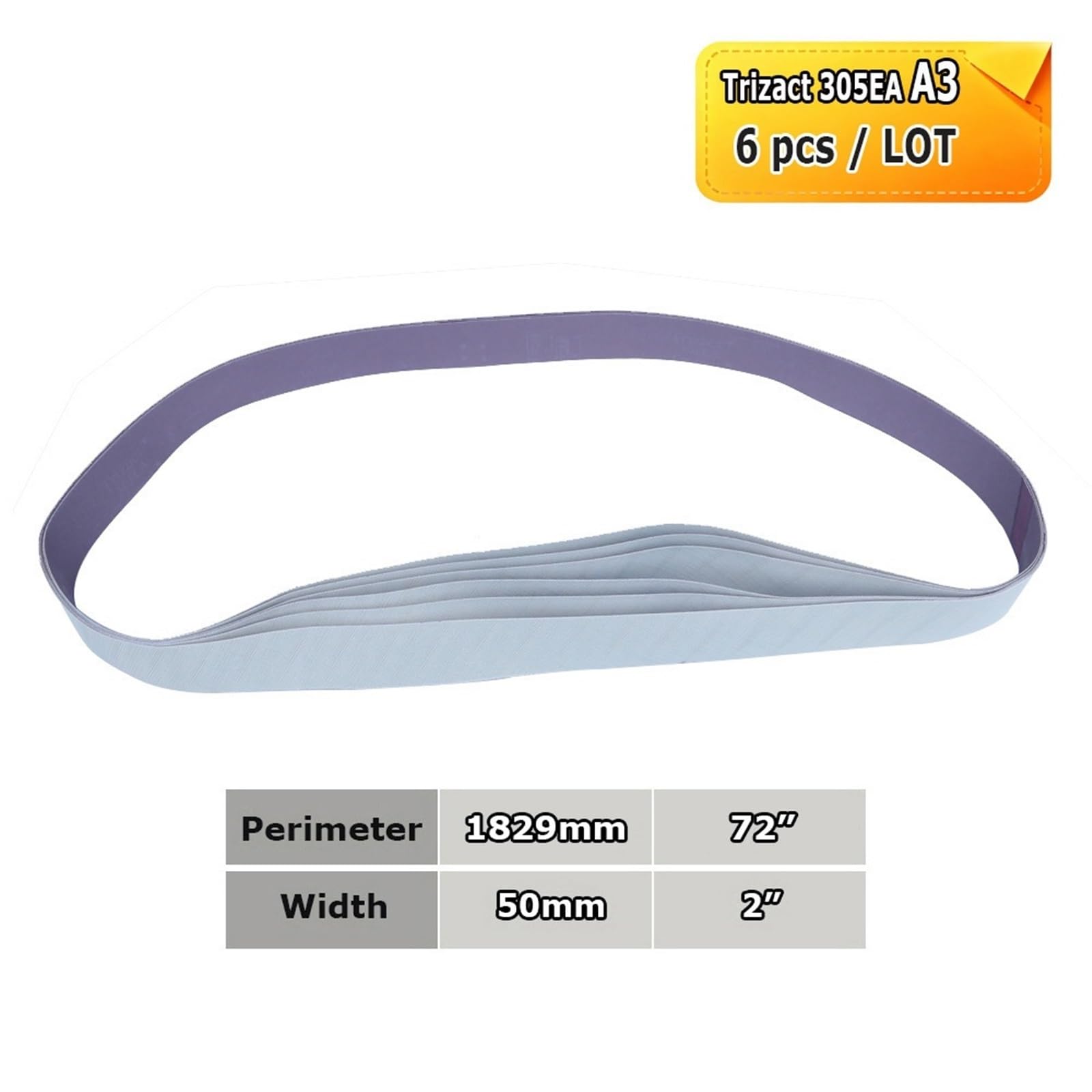Carta Abrasiva Nastri abrasivi 2x72" 1829x50mm, fibra di nylon non tessuta, feltro