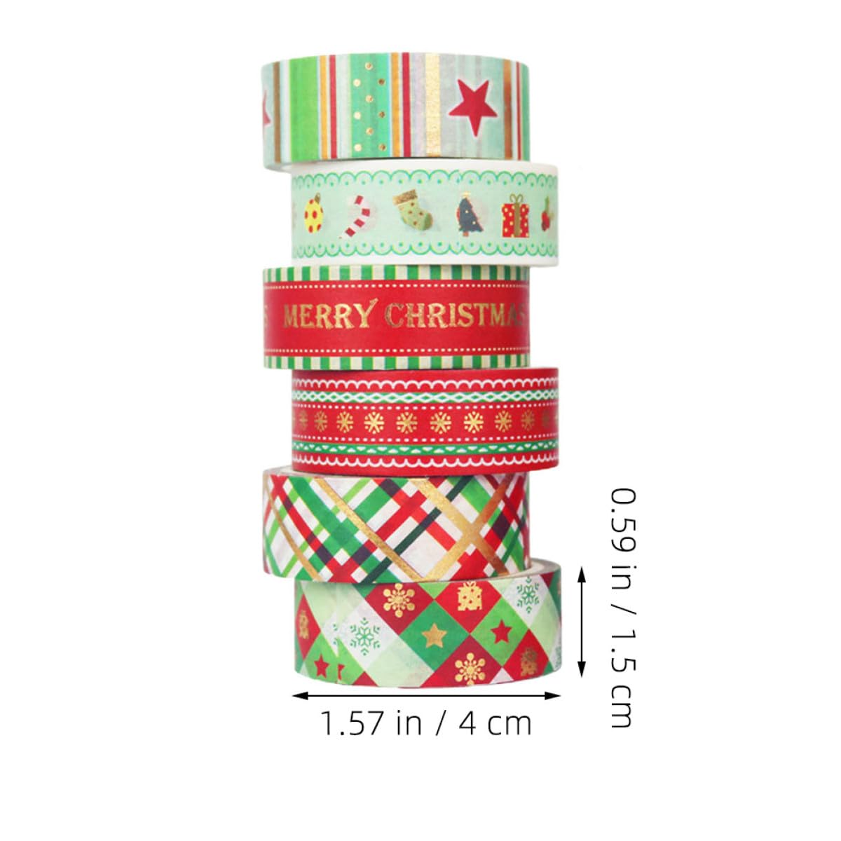 ABOOFAN 3 Set Di Nastri Washi Alla Moda Con Elementi Natalizi Per Nastri Decorativi 12 * 3