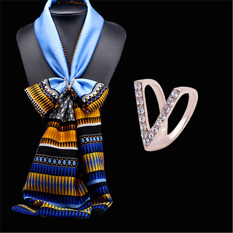 Image of 123Arts 6pcs Women Scarf Rings Fashion Faux Pearl Rhinestone Buckle Clips