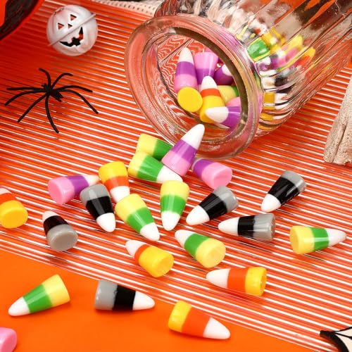 Image of JUNEBRUSHS 50 Pcs Halloween Resin Corn for Halloween Party Crafts Decorations