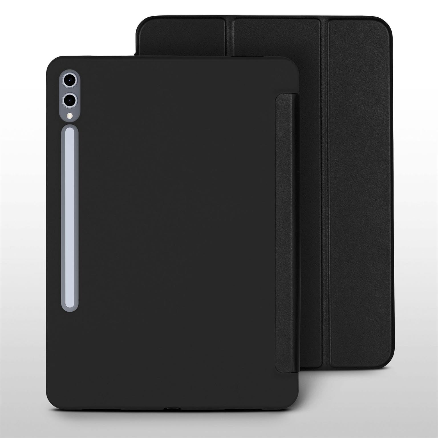 ONEFLOW Hülle für Samsung Galaxy Tab S10 Plus Schutzhülle ultradünn mit Ständer, Cover mit Auto Schlaf/Wach Funktion, Flip Case mit Magnet Standfunktion, Folio PU Leder Case, Schwarz
