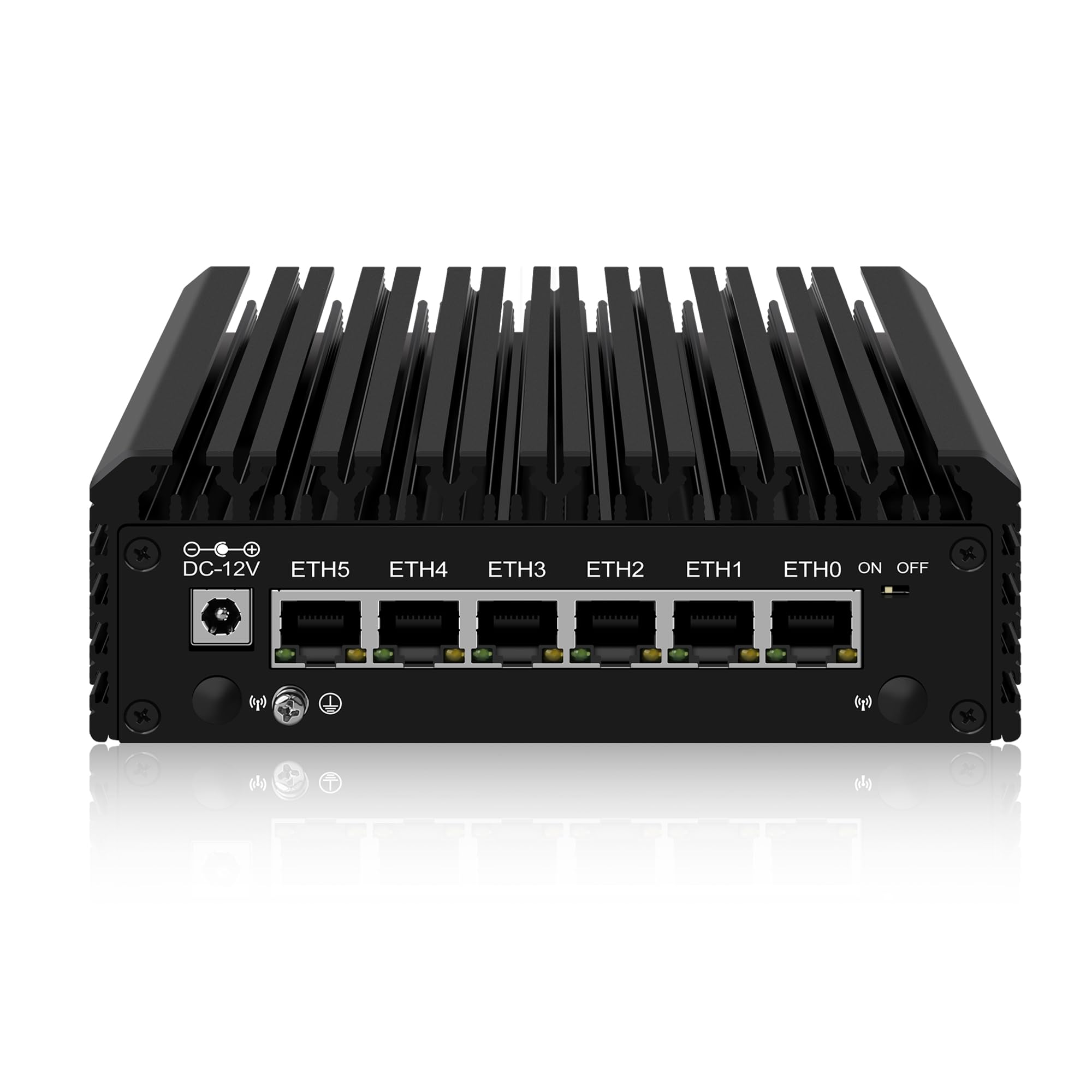 Zapora mini PC N150 (aktualizacja N100), mini komputer z 6 portami 2,5 GB 2,5 GbE i226-V LAN, OPNsense Micro PC DDR5, 16 GB RAM, 128 GB SSD, USB-C, 3-Display, 2-NVMe, TF