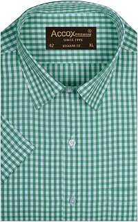 ACCOX Men's Half Sleeves Formal Regular Fit Cotton Shirt(GCR561) Price In India