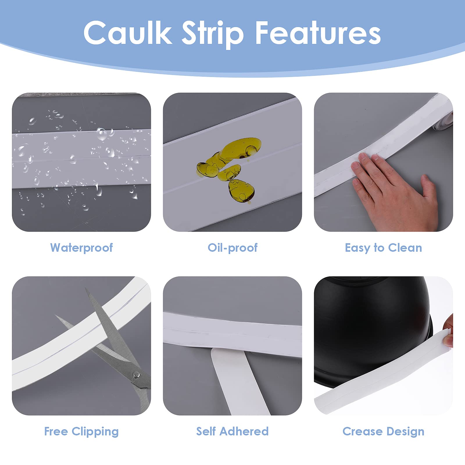 Striscia Sigillante PVC Autoadesiva 320x3,8 Cm - Impermeabile E Antimuffa Per Bagno E Cucina - Foto 10