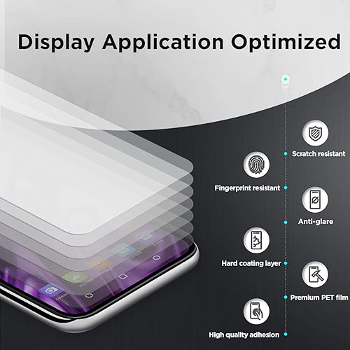 Miniatura 2 de Protector de pantalla 3 paquetes de película PET mate, antirreflejos, antihuellas dactilares para iPhone 13 Pro, inastillable, dureza 9H, bloque de