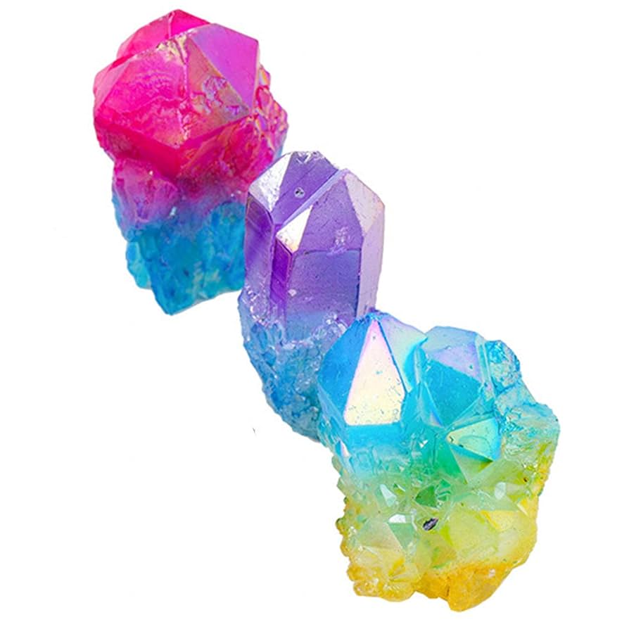 レインボー水晶 クラスター パワーストーン 天然石 オーラ水晶 オーラ
