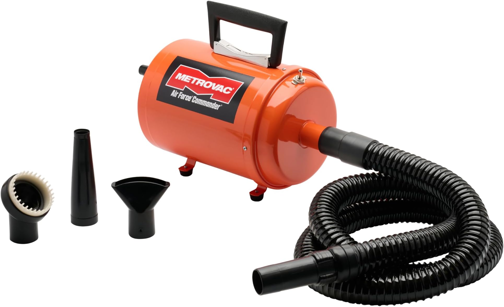 METROVAC AFTD-3: Air Force Commander 2-Speed Dryer - Orange | 4.0 HP | Professional Pet Grooming Blower | Made in USA