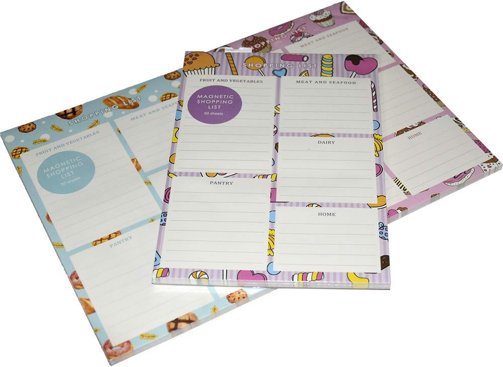 My Party Suppliers Weekly Magnetic Meal Planner Notepad - Food Planning Organizer and Grocery List Pad, 52 Premium A5 Pages, with Tear Away Perforated Shopping List (Kitchen Print with Fridge Magnet)