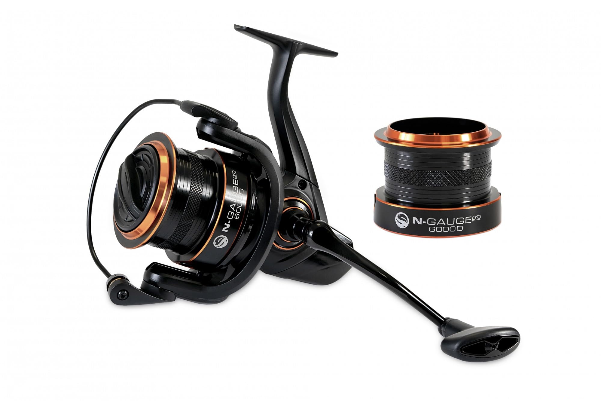 Guru - N-Gauge Pro 6000D Reel (Plus Spare Spool) - Distance Feeder Fishing Reel, Worm Shaft Slow Oscillation, 7+1 Stainless Ball Bearings